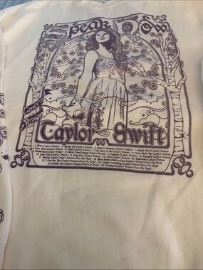 Taylor Swift White Sweatshirt with Purple Graphic